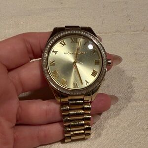 Michael Kors Gold Bracelet Watch with Roman Markers